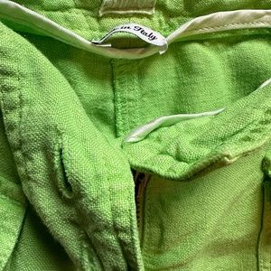 120%Lino green capri pants